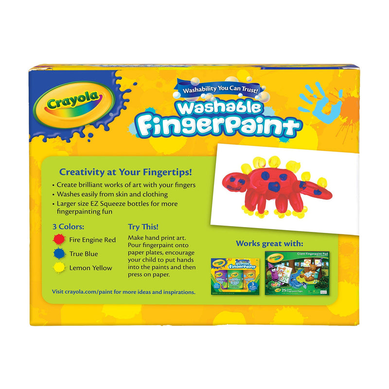 Crayola 8oz Washable Fingerpaint- 3 colors