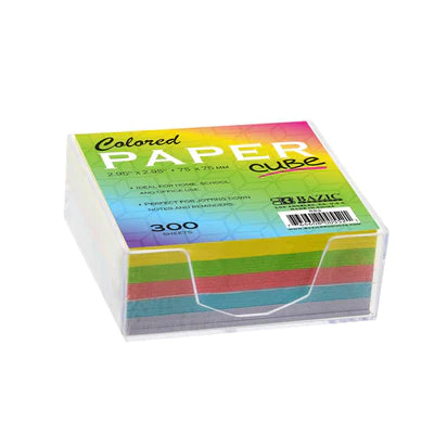 3" X 3" 300 Ct. Color Paper Cube w/ Tray