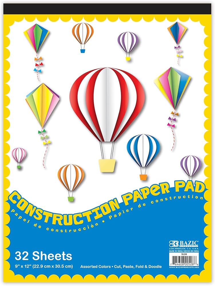 Construction Paper Pad, 9"X 12"(32 Ct.)