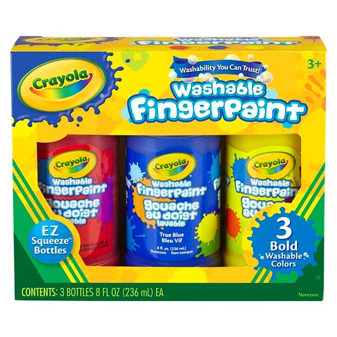 Crayola 8oz Washable Fingerpaint- 3 colors
