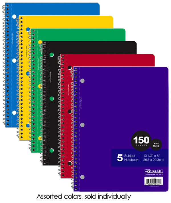 Libreta Argollada Universitaria 5 Materias Bazic