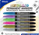 6 METALLIC PERMANENT MARKERS