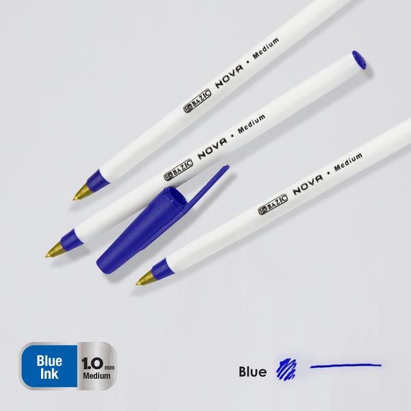 Caja de 12 bolígrafos azul ballpoint pen Bazic