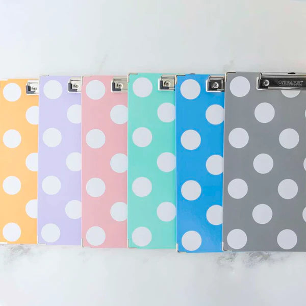 Paperboard Clipboard Standard Size Carnival Polka Dot w/ Low Profile Clip