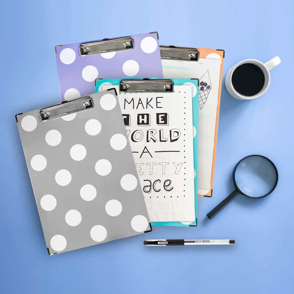 Paperboard Clipboard Standard Size Carnival Polka Dot w/ Low Profile Clip