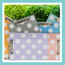 Paperboard Clipboard Standard Size Carnival Polka Dot w/ Low Profile Clip