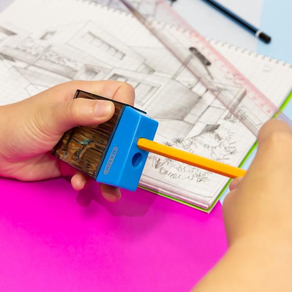 Dual Blade Square Sharpener w/ Receptacle