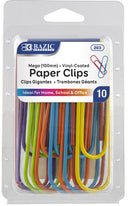 Paper Clips (100mm) Mega Color (10/Pack)