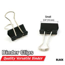 Small 3/4" (19mm) Black Binder Clip (20/Pack)