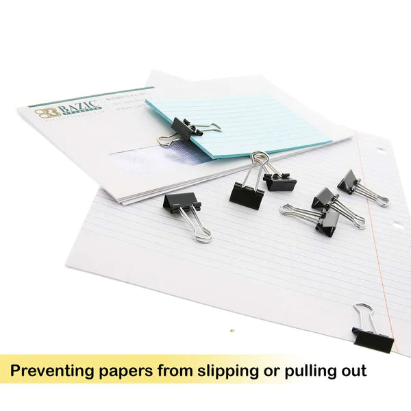 Small 3/4" (19mm) Black Binder Clip (20/Pack)