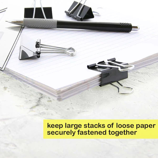 Large 2" (51mm) Black Binder Clip (4/Pack)