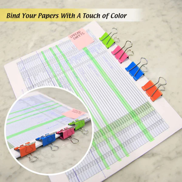 Medium 1-1/4 (32mm) Assorted Color Binder Clip (8/Pack)