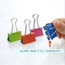 Large 2" (51mm) Assorted Color Binder Clip (4/Pack)