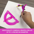 Scale-Arm Compass & 6" Protractor Set- Marca Bazic