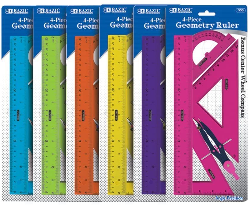 4 PIECE GEOMETRY RULER