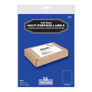 White Multipurpose Labels Full Sheet 8.5" X 11" (10/Pack)