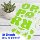Alphabet & Number 2" Fluorescent Green (10 SHEETS)