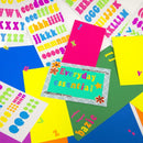 Alphabet & Numbers 1" Neon Multicolor (6 SHEETS)