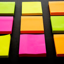 Stick On Notes 3" X 3" 40 Ct. (4/Pack) Neon