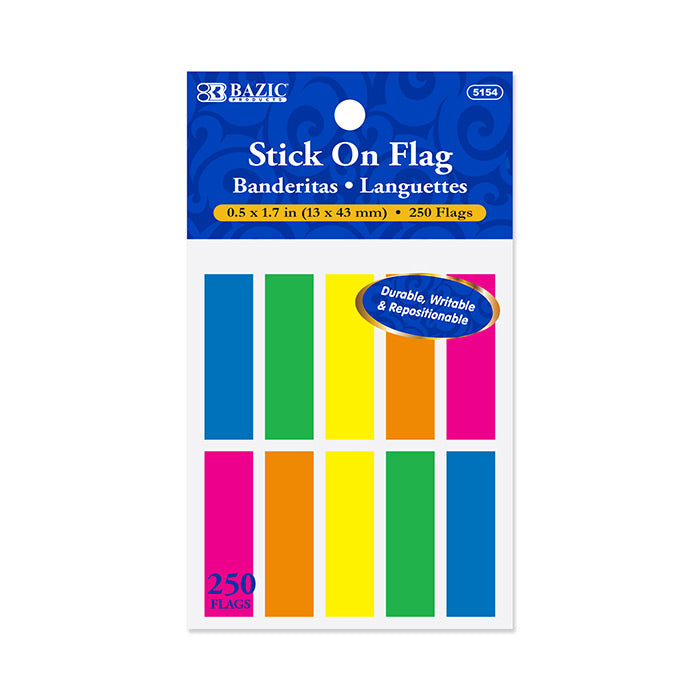 Flags Neon Color Coding 0.5" X 1.7" 25 Ct. (10/Pack)