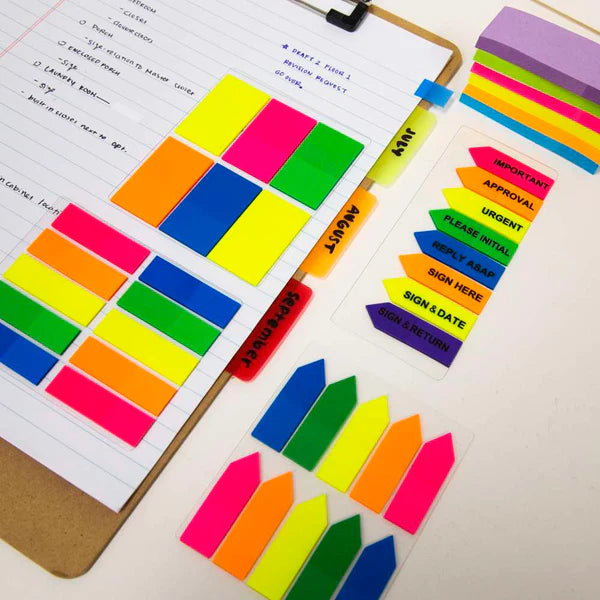 Flags Neon Color Arrow 0.5" X 1.7" 25 Ct. (10/Pack)