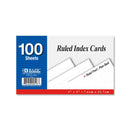 Ruled White Index Card 3" X 5" 100 Ct.