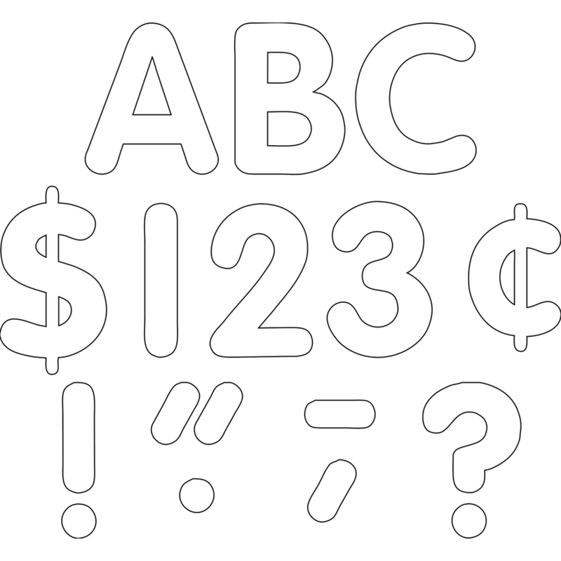 White Classic 4" Letters Uppercase Pack