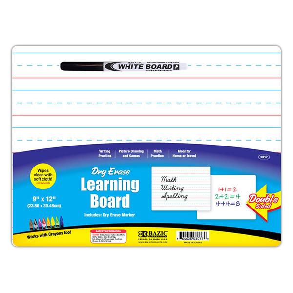 Double Sided Dry Erase Lap Board 9" X 12" w/ Marker