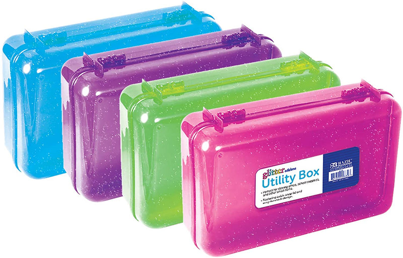 CAJA PLASTICA MATERIALES GLITTER