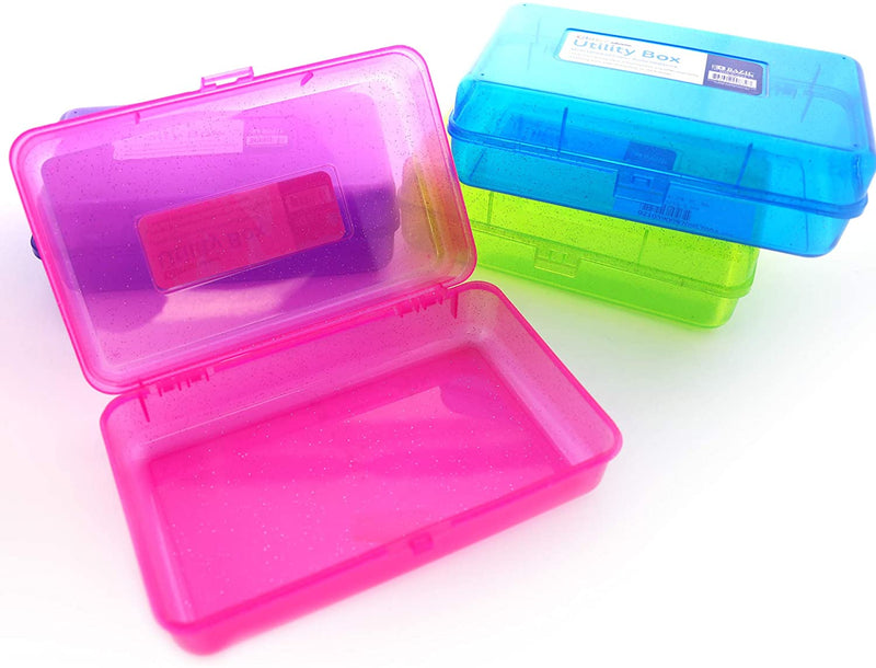 CAJA PLASTICA MATERIALES GLITTER