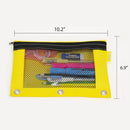 Pencil Pouch 3-Ring Bright Color w/ Mesh Window