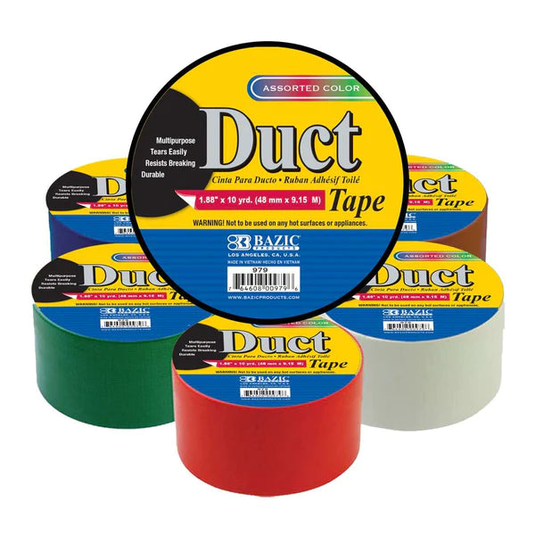 1.88" X 10 Yard Assorted Colored Duct Tape