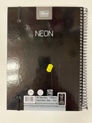 Libreta Argollada Universitaria 10 Materias- Neon (Negra)