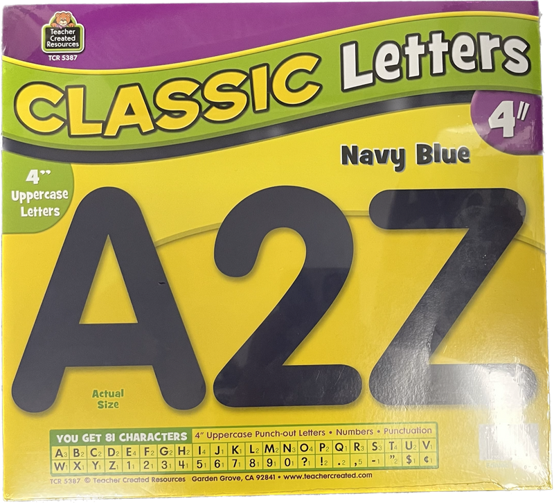 Navy Blue Classic 4" Letters Uppercase Pack