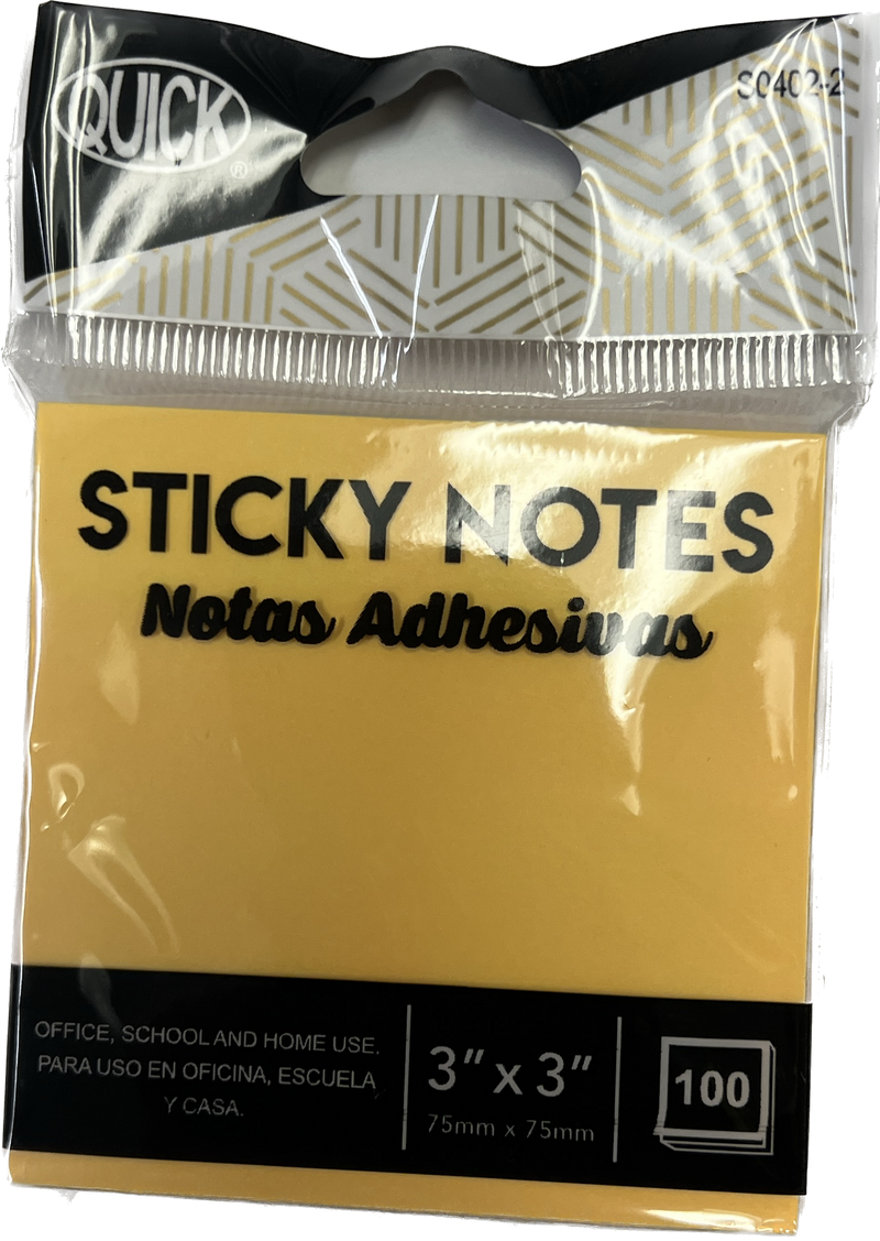 Stick On Notes 3" X 3" 100 Ct. Neon Colors