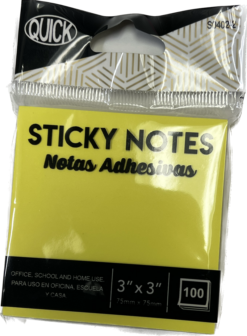 Stick On Notes 3" X 3" 100 Ct. Neon Colors