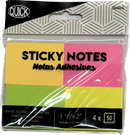 Stick On Notes 1.5" X 2" 4 packs of 50 Neon Colors