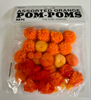 Assorted Pom Poms- Orange 30pc